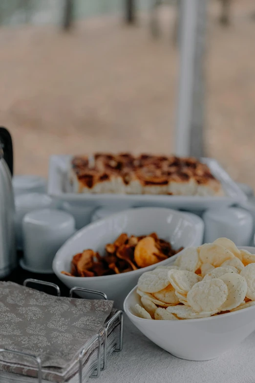 some different types of food on plates