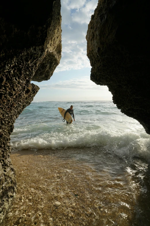 a man on a surf board in the water