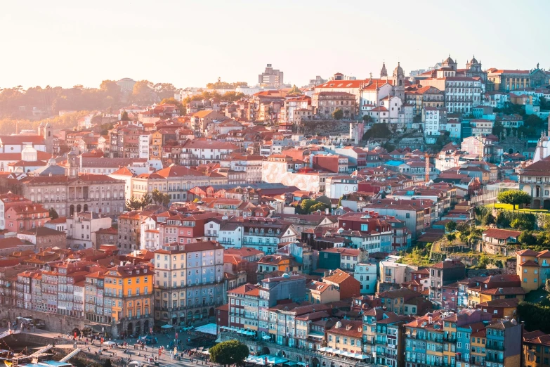 an old city is shown nestled up high in the hills