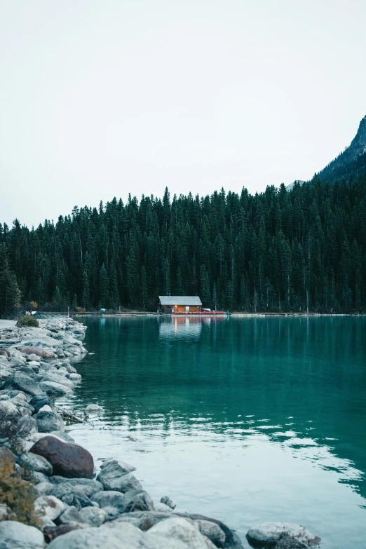 a boat that is out on a lake