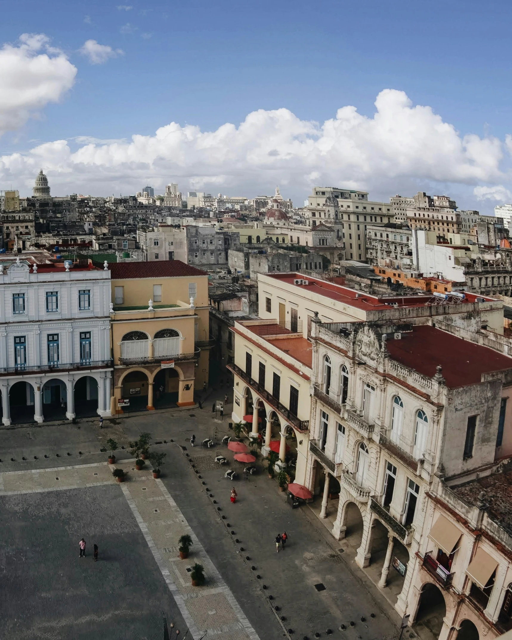 a large square with old buildings in the middle