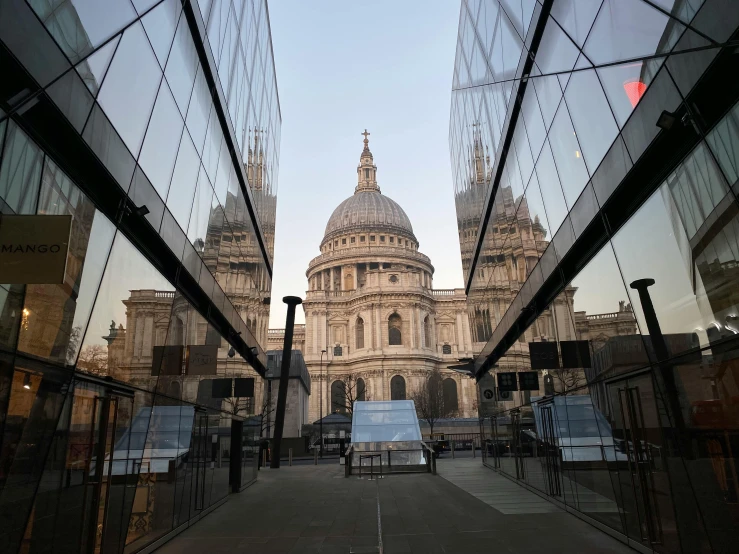 a large cathedral with domes in the back