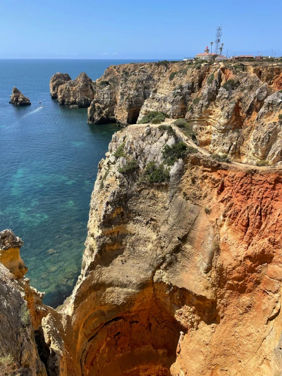 view of a scenic bay off the coast of a sea