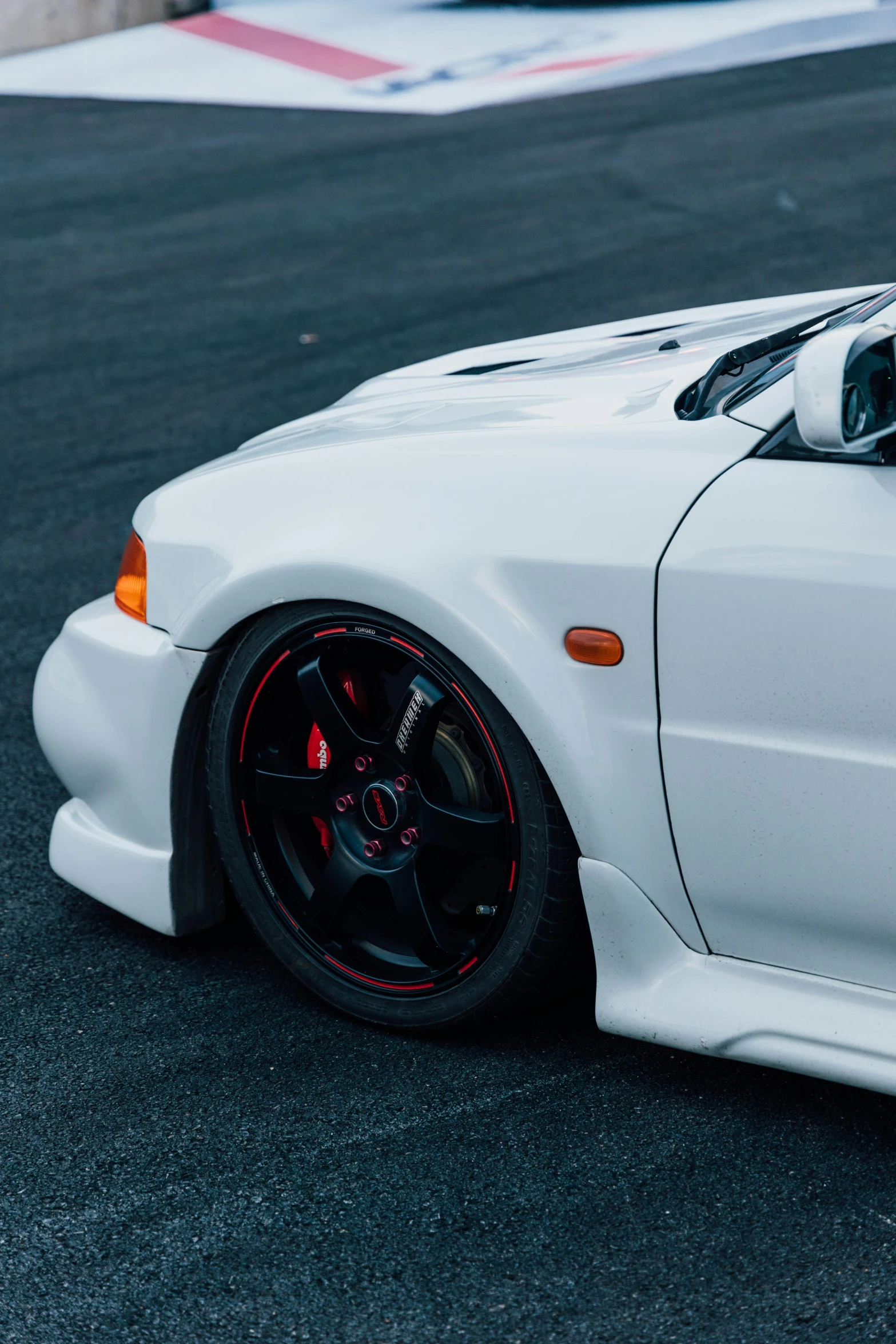 a car parked on top of a racing track