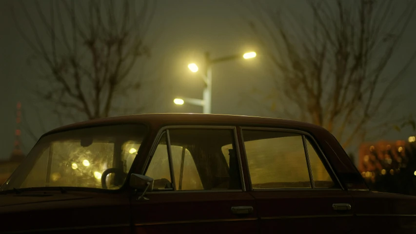 a car at night with its windshield down