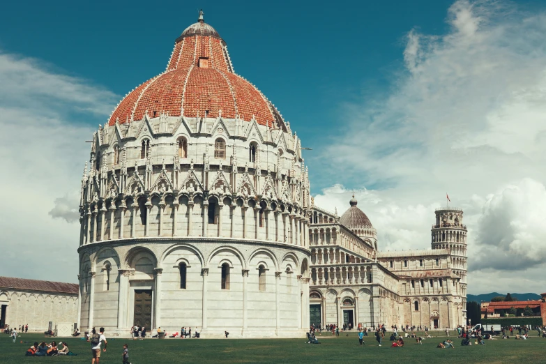 the tower and upper parts of the building is made out of stone