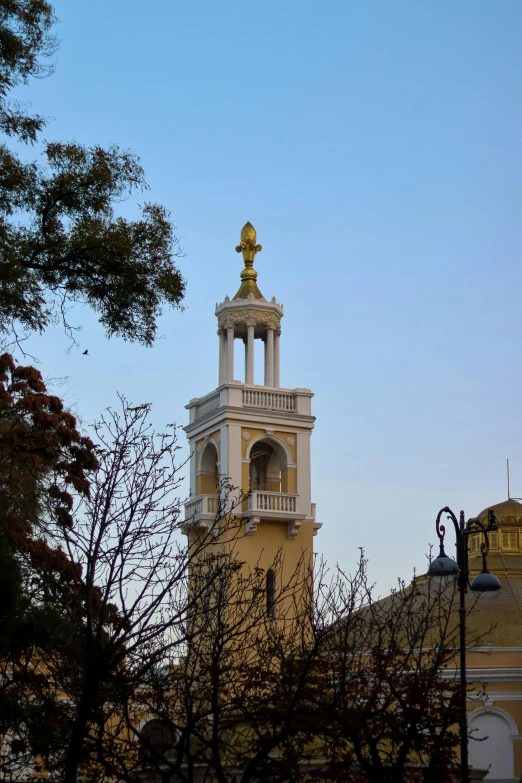 the clock is set high on this building