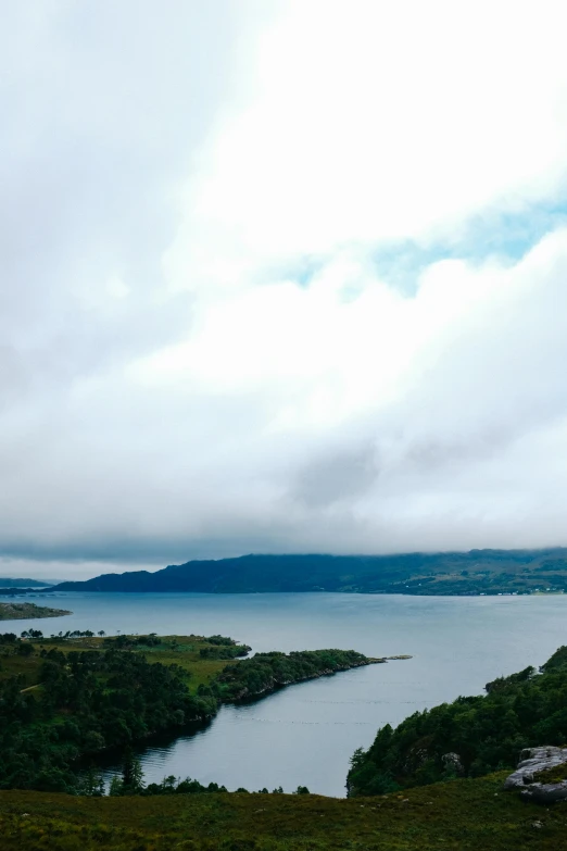 the water is the deepest part of the land and the sky is very cloudy