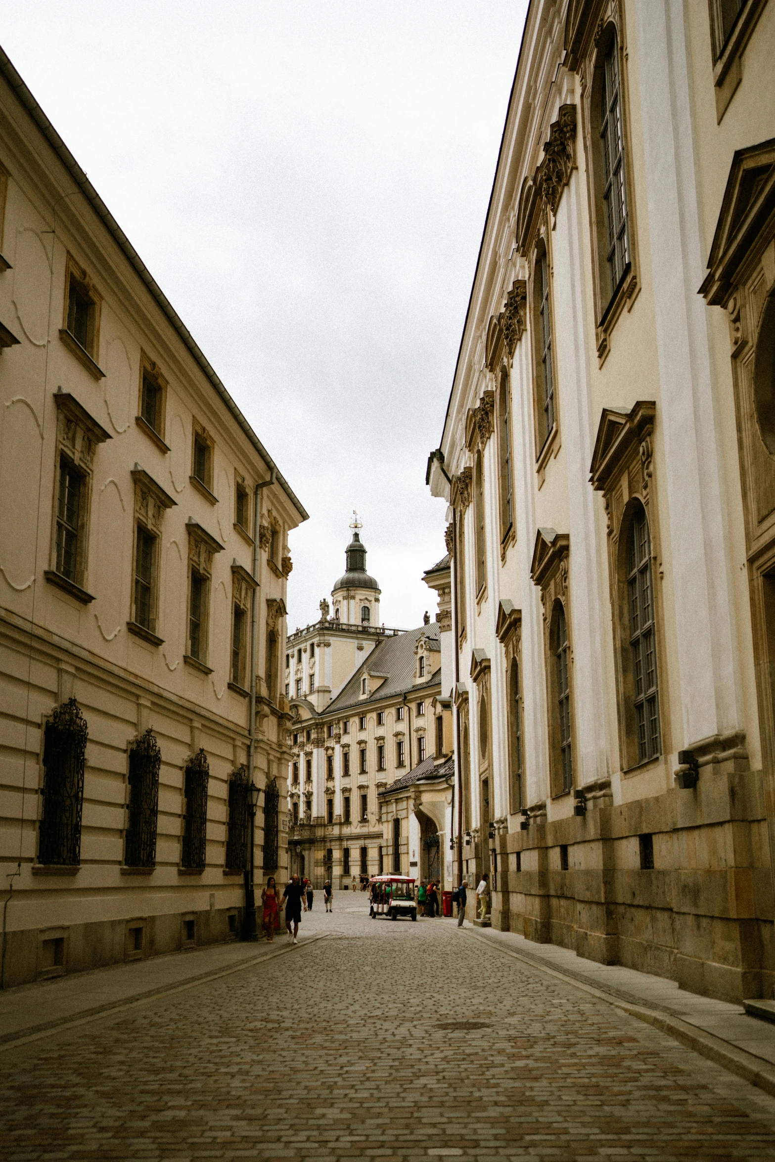 looking up at buildings from between one building to the other