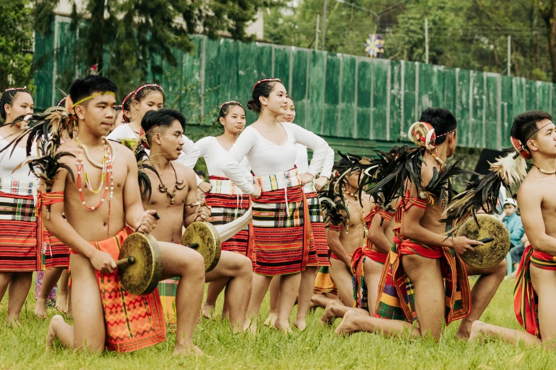 a large group of people in costume