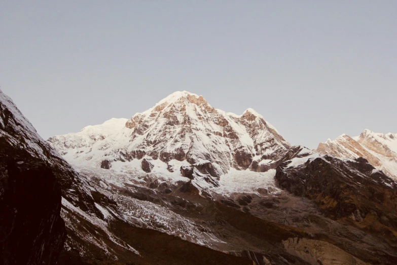 the view of mountains of snowy range in winter