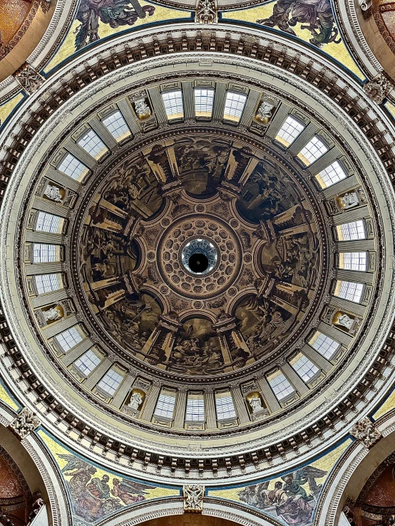 a circular artwork with geometric designs in brown