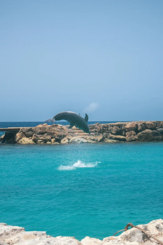 a person para sailing on the blue waters in the ocean