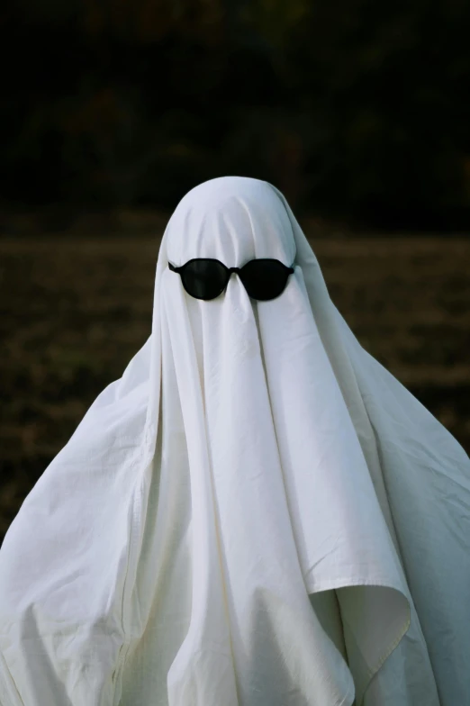 there is a large ghost with sunglasses on it
