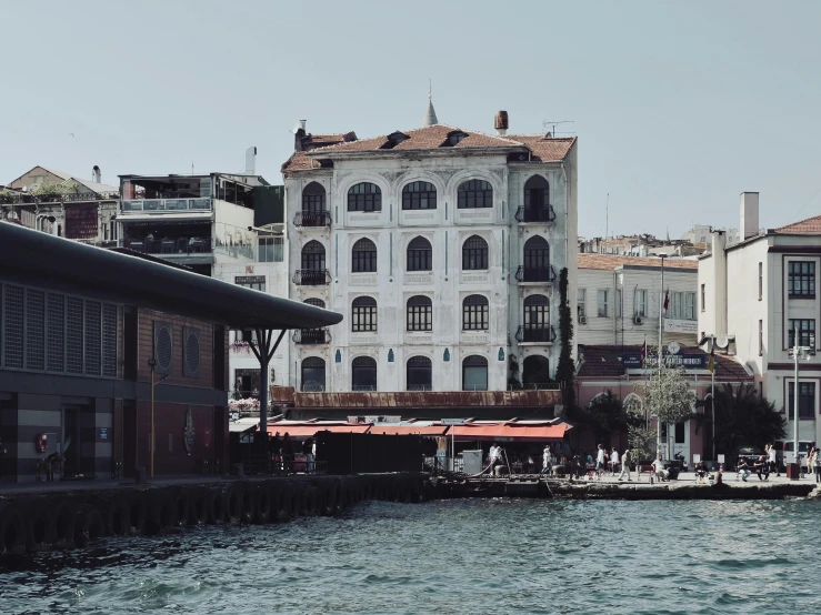 buildings near the water in a city setting