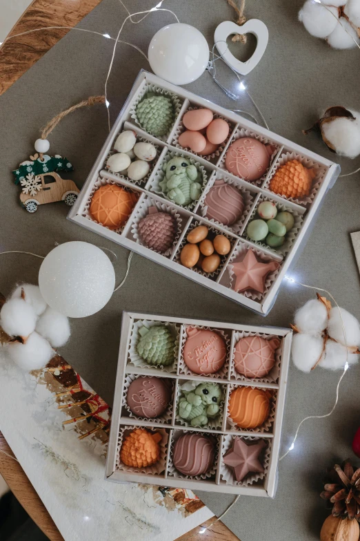 a box of assorted cookies and other snacks