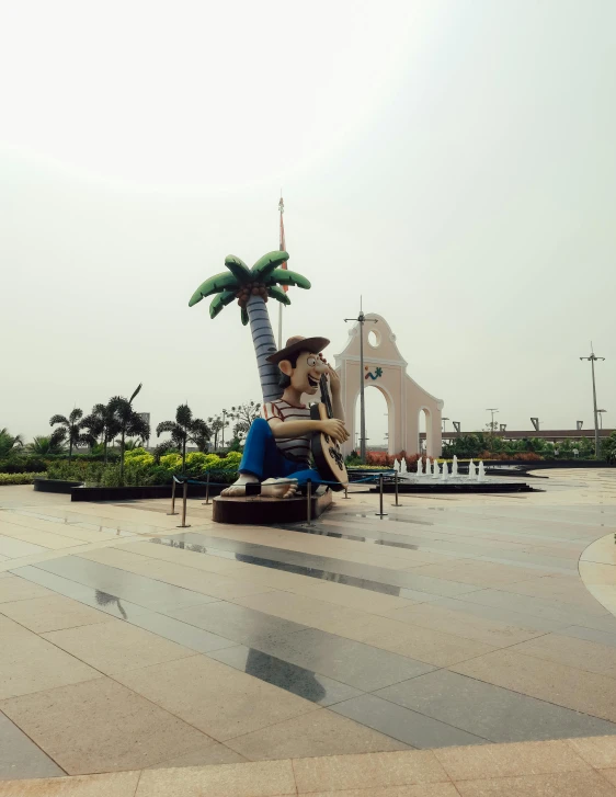 the statue is on display in the square