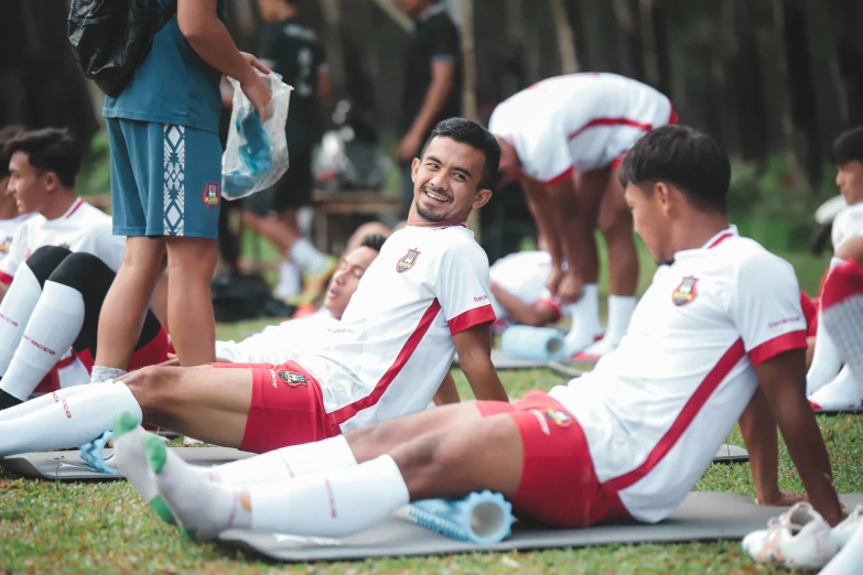 players have their shirts on for training at the park