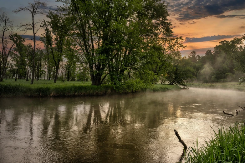 the calm water is almost quiet as it shines brightly