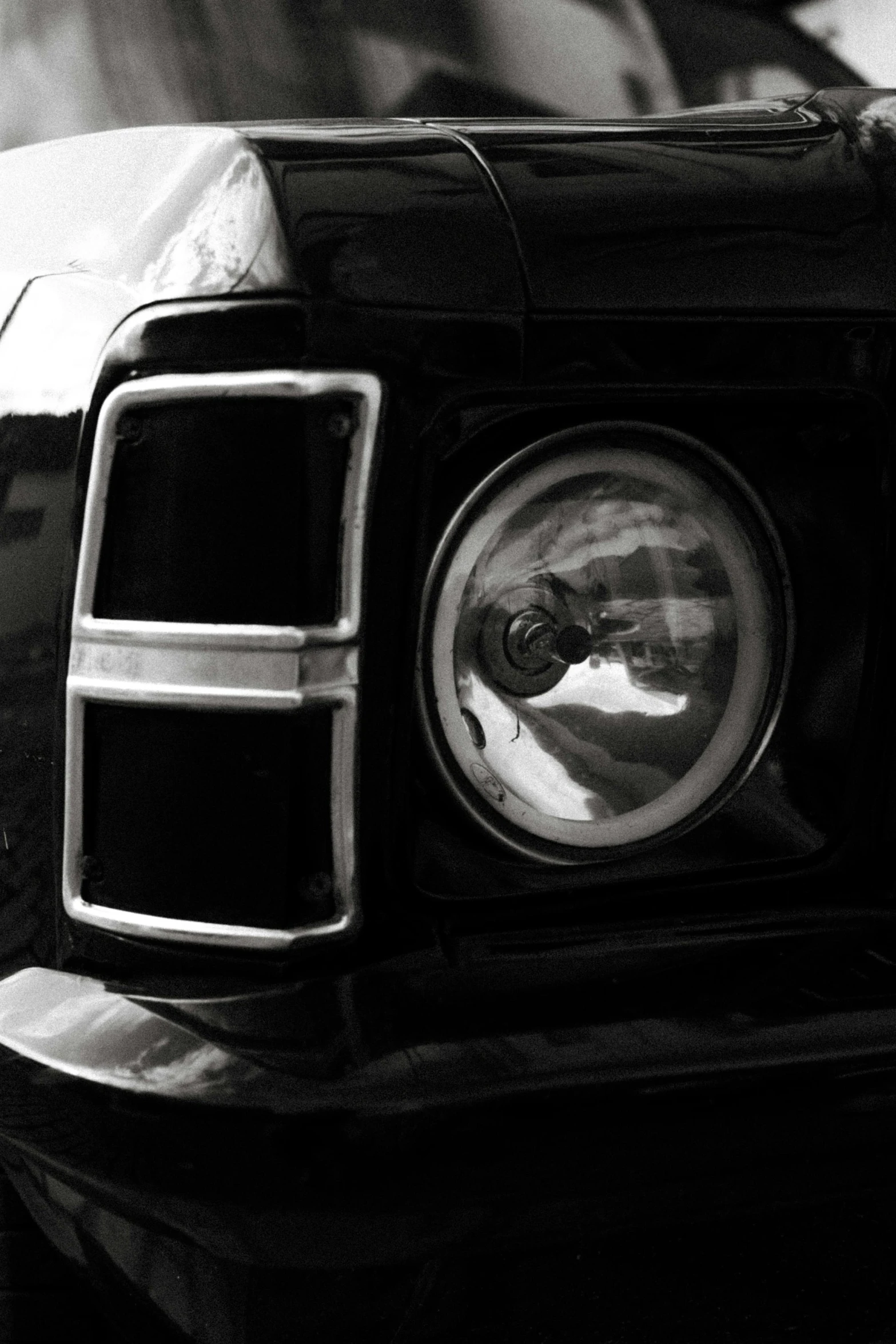 a close up of the front grill of a car