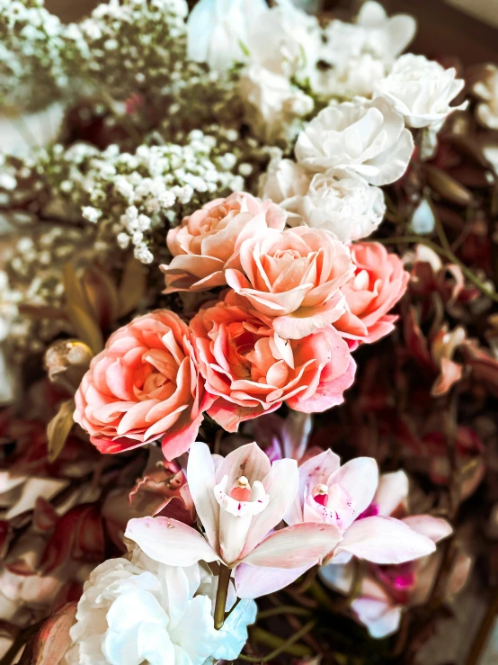 the flowers are arranged on the table as if they were being picked up