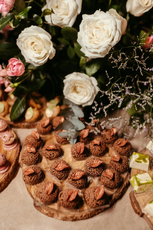 two desserts are sitting in the middle of the table