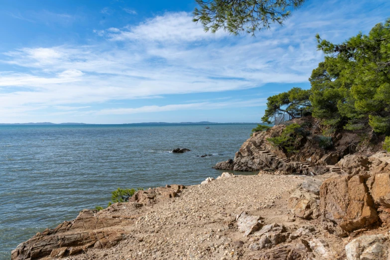 a po of the shoreline near some water