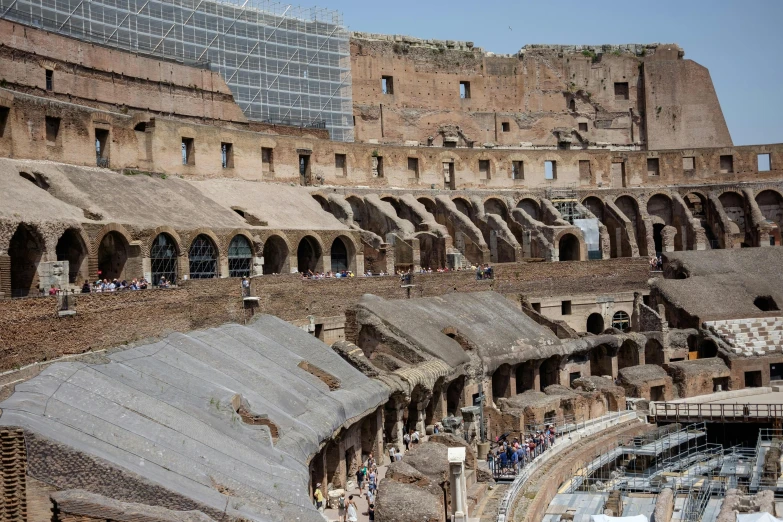 a huge building with people inside it