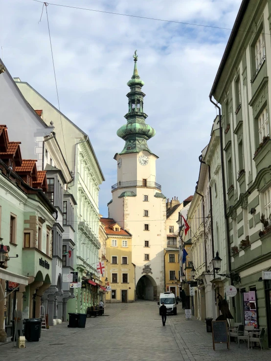 a view of a small town that is full of old - fashioned buildings