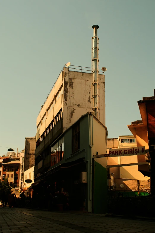 a building with some windows on the side