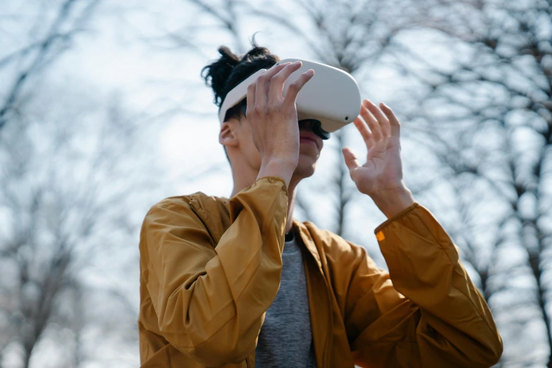 an image of a person using a virtual device