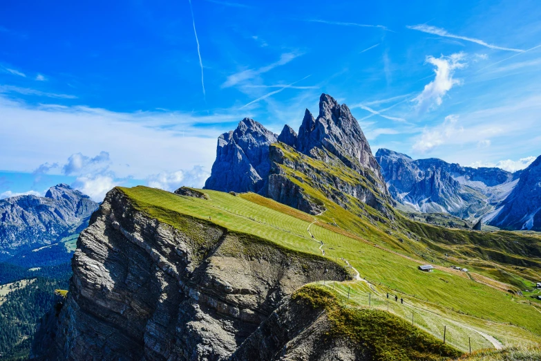 the top of the mountain looks like a mountain landscape