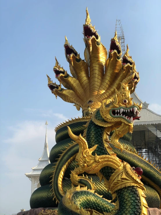 a close up view of a building with ornate details