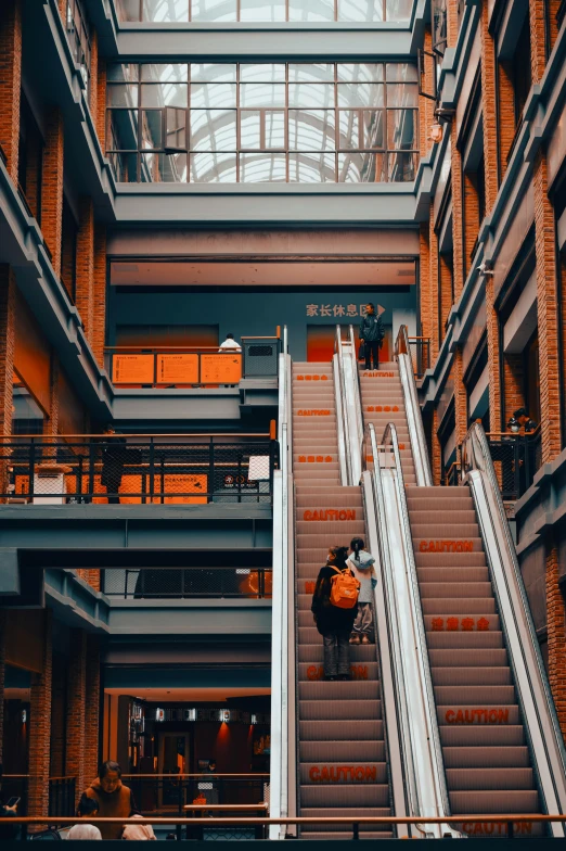 two sets of stairs leading into a large building