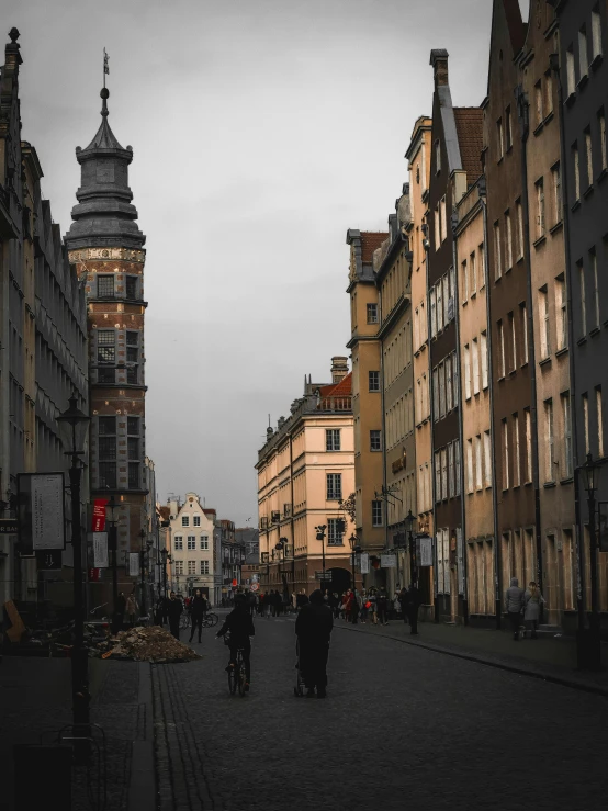 a black and white po of buildings in the distance