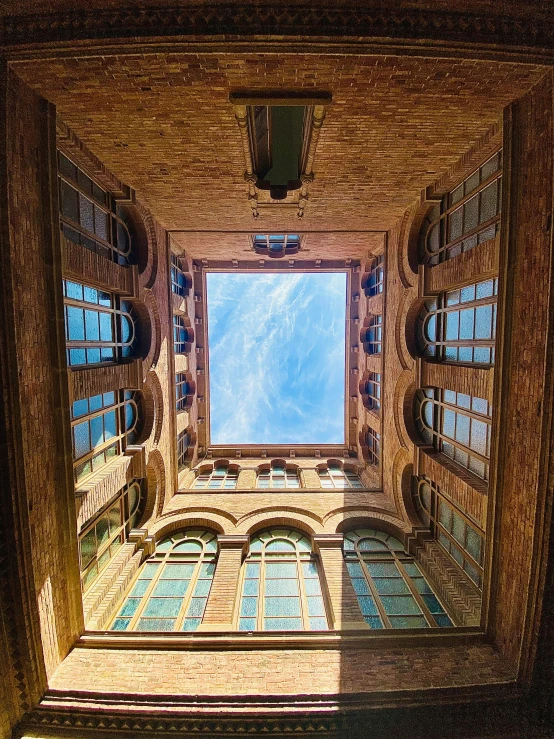 a large window with sky in it is shown