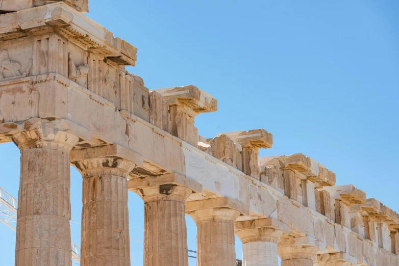 a pograph of many pillars at a historical site