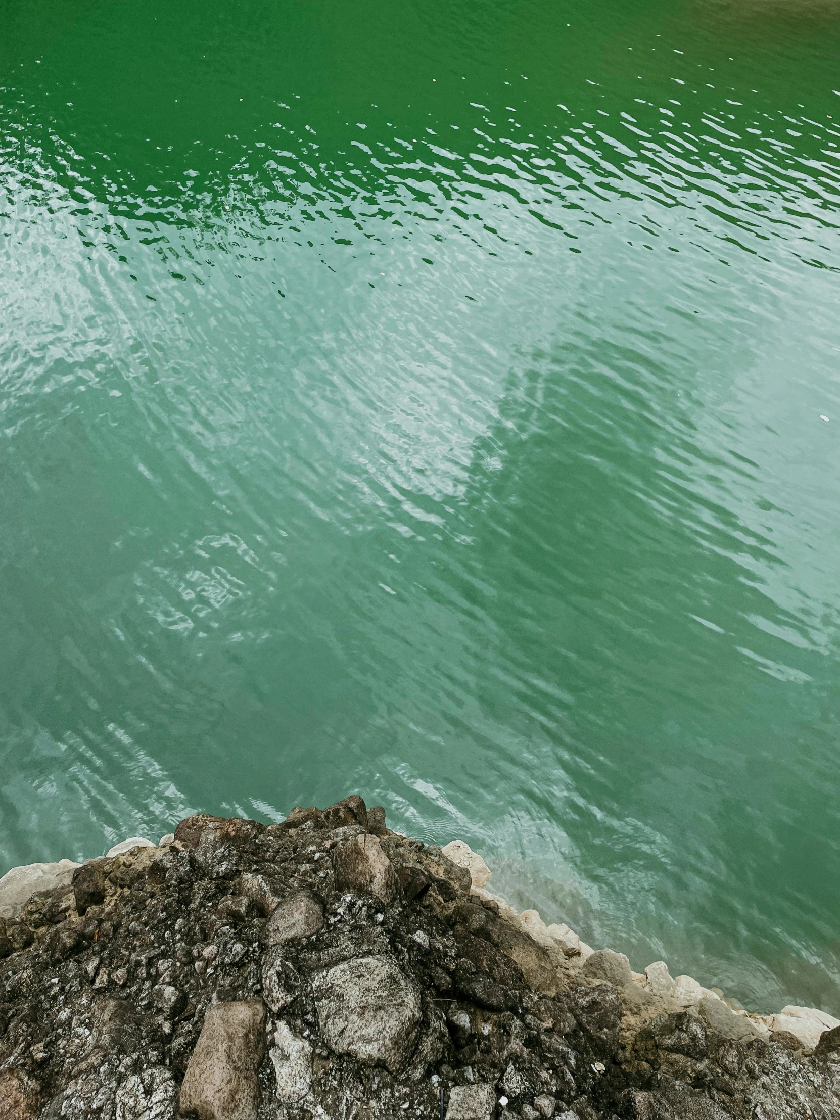 an image of the green water with waves coming out of it