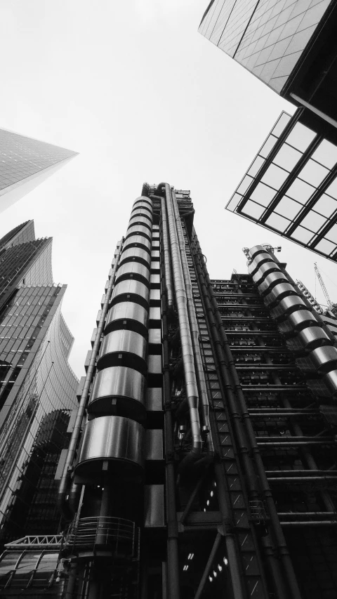 looking up at the architecture in this area