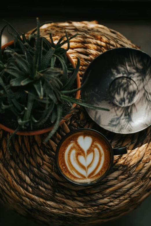 an image of latte art in the top of a cup