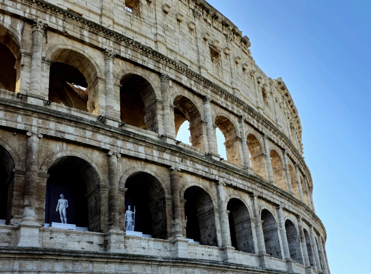 this is a closeup view of a huge roman arena