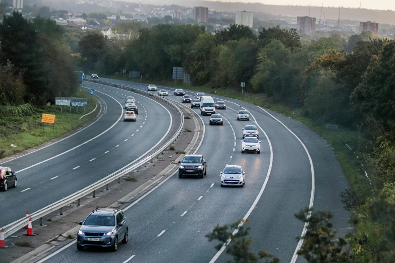 a busy highway filled with lots of traffic