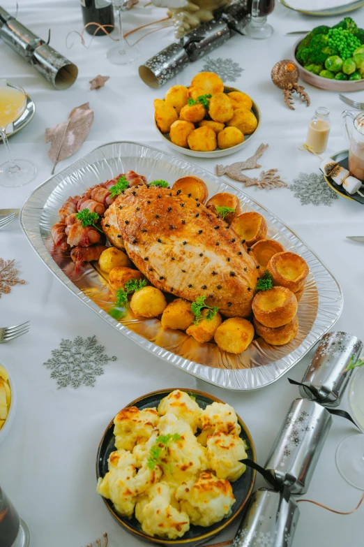 a large plate filled with food on top of a table