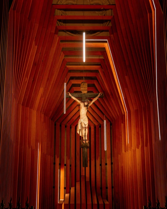 an artistic po of the interior of a wooden building