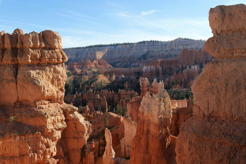 some very tall rocks near one another