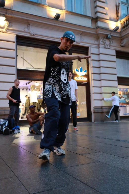 a person is doing skateboard tricks outside