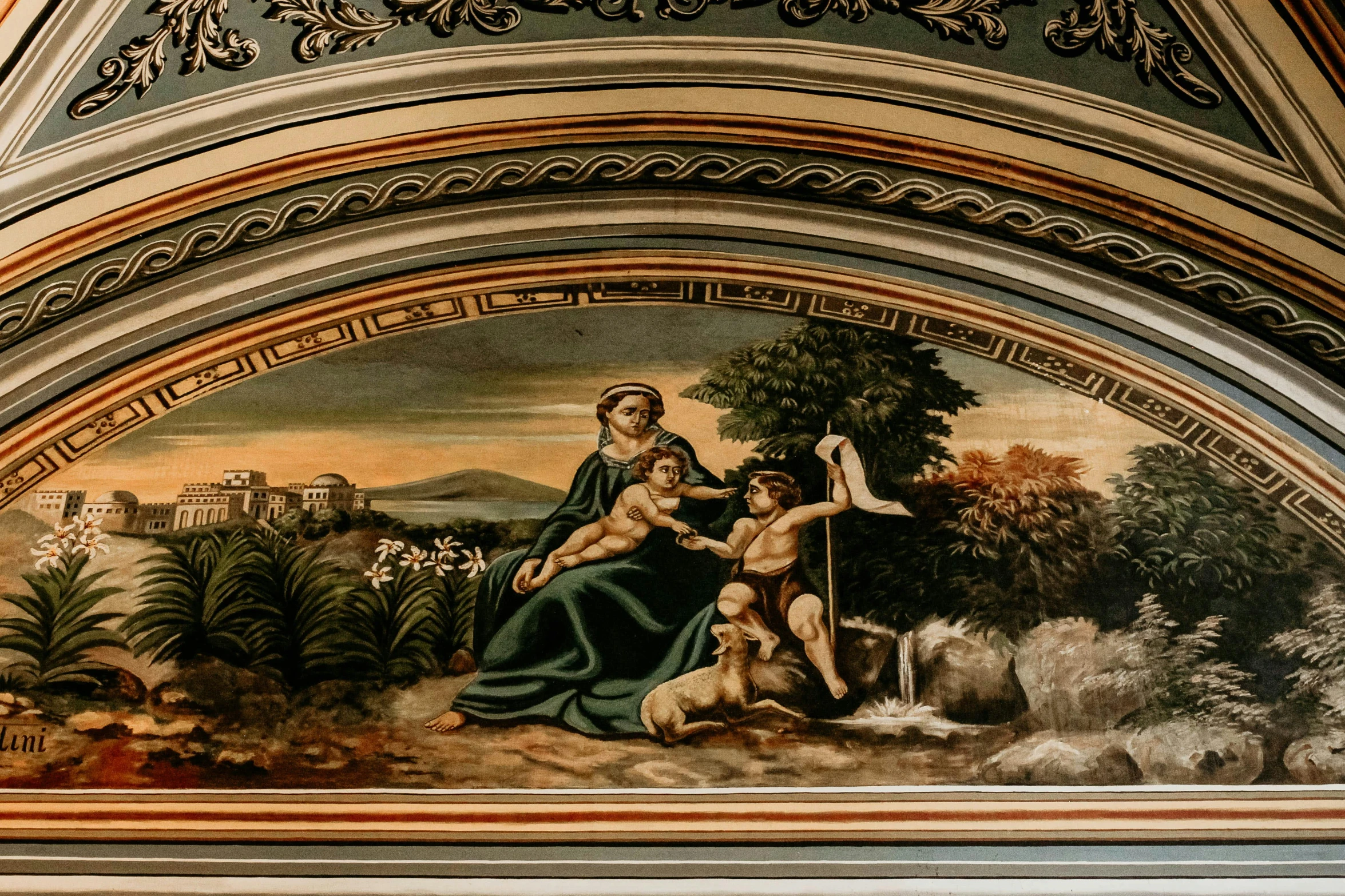 this fresco is an elegant design with artistic details