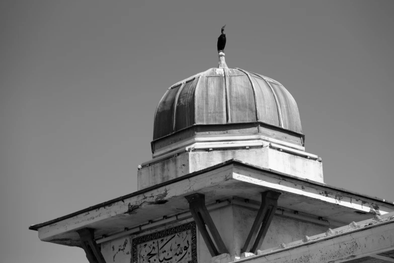 a black and white po of the dome of a building