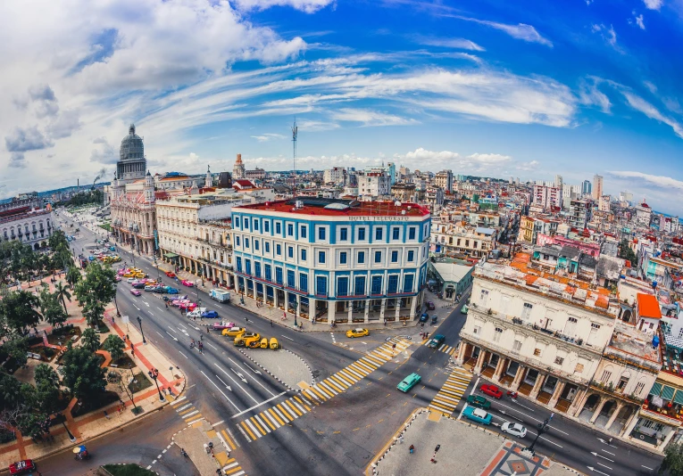 a view from the top of an older building