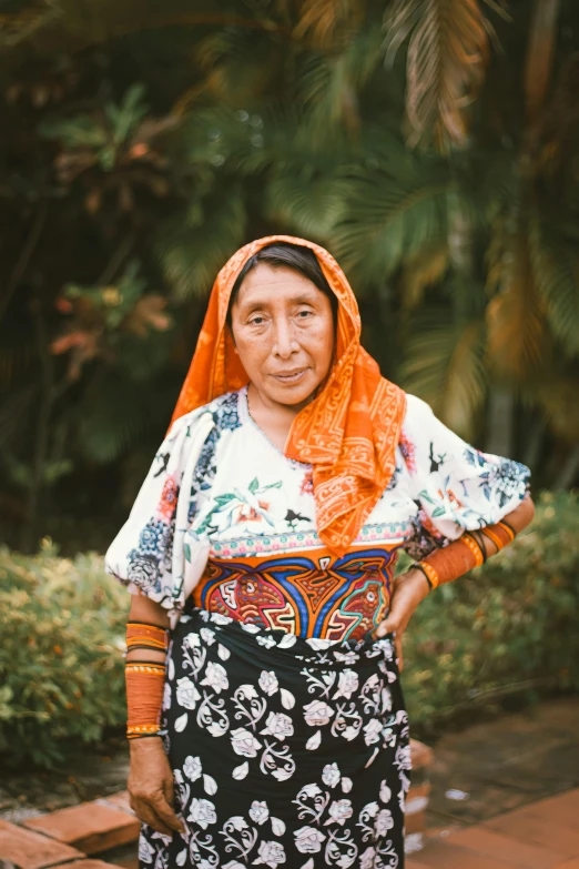 an old indian woman in her native clothes
